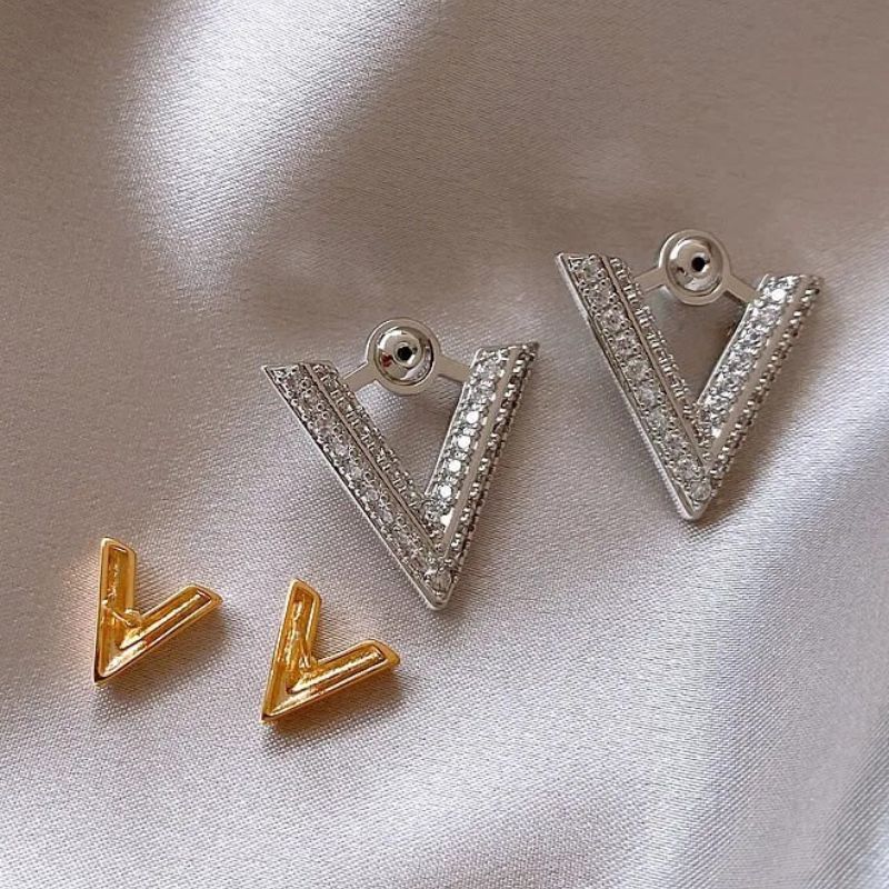 VeraV™ Letter V Silver & Gold Earrings