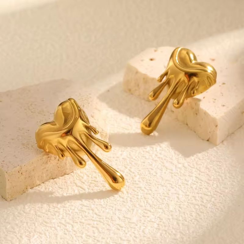 MeltedHeart™ Gold Dripping Heart Earrings