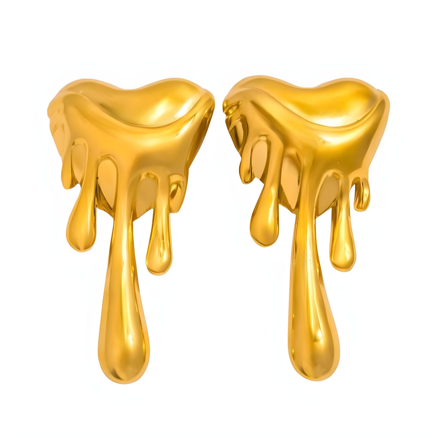 MeltedHeart™ Gold Dripping Heart Earrings