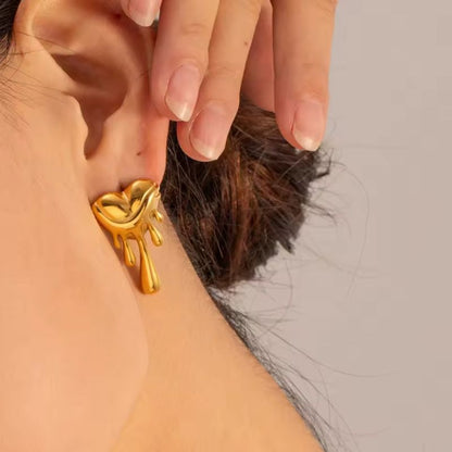 MeltedHeart™ Gold Dripping Heart Earrings