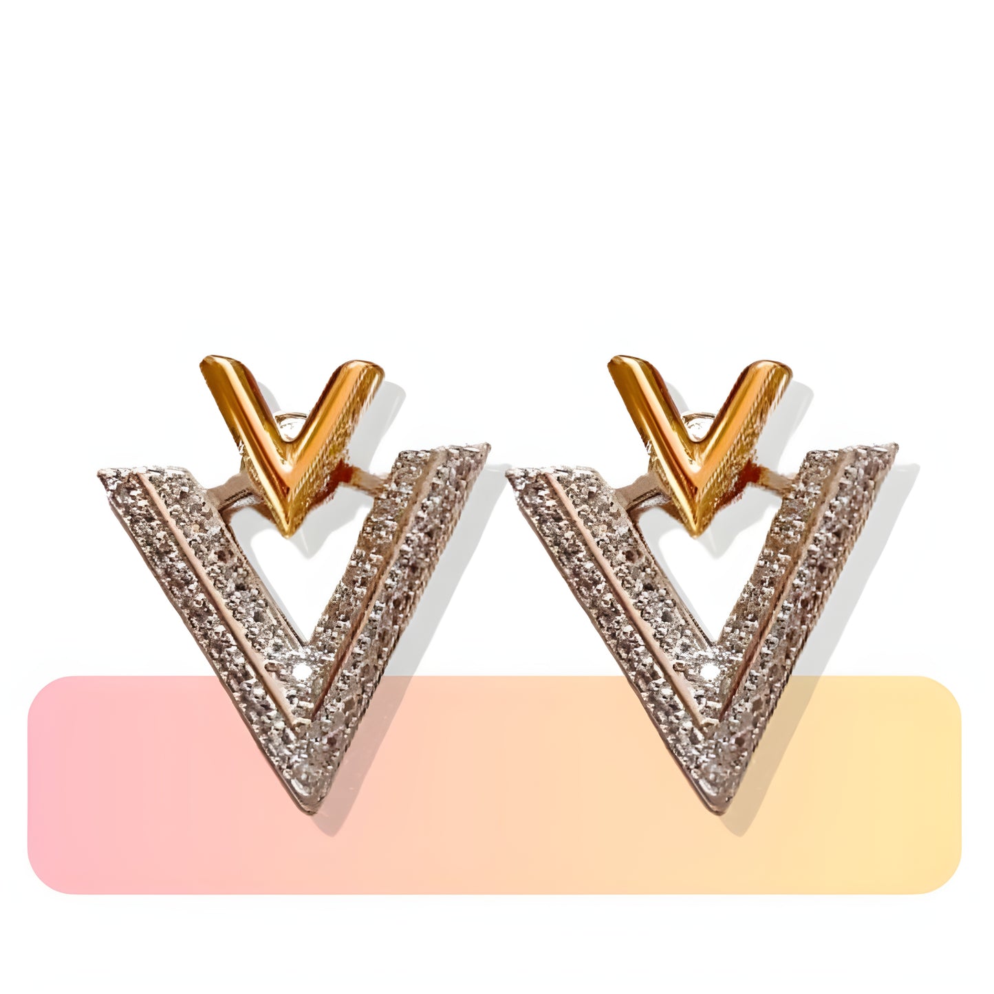 VividLuxe Zircon Letter V Earrings