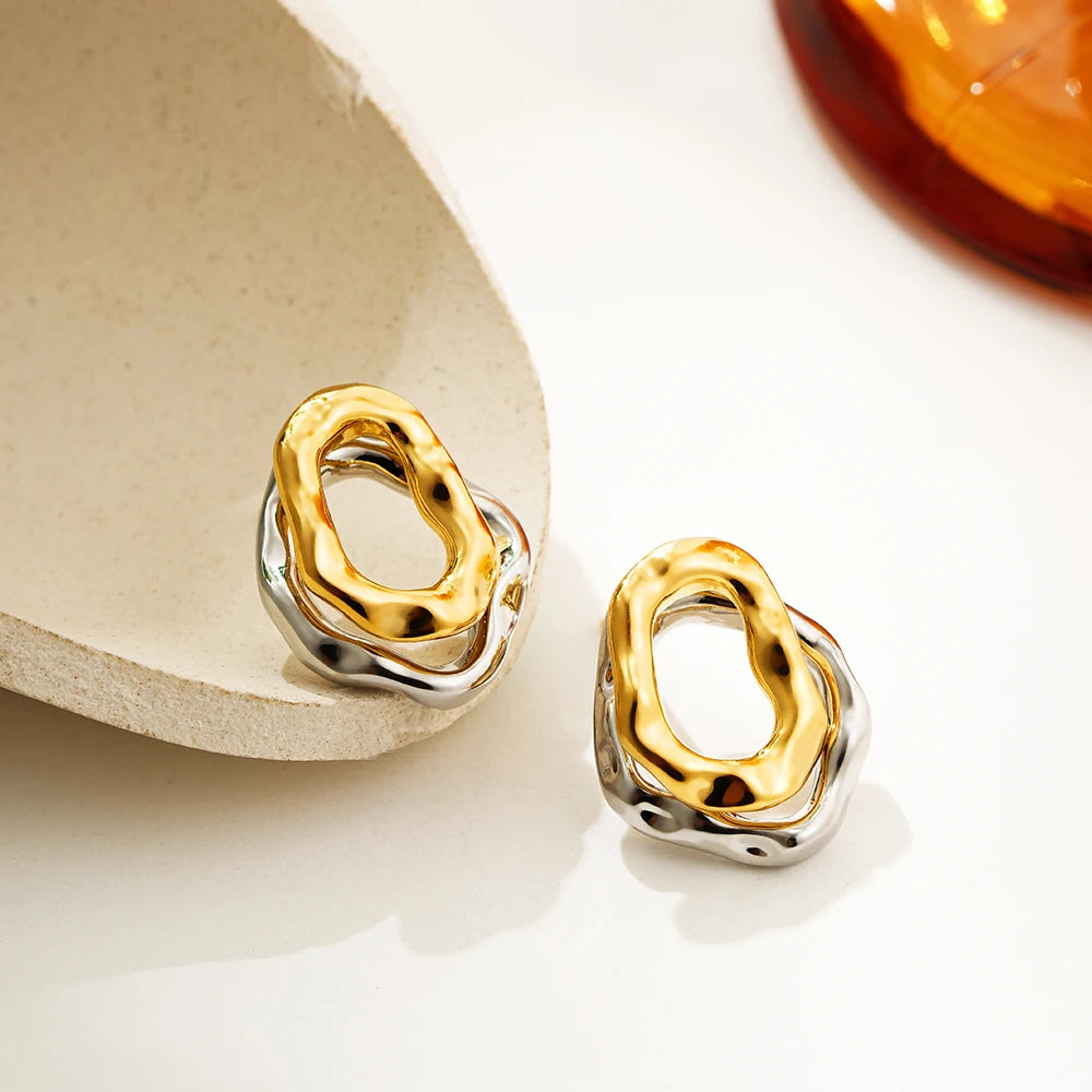 GildedEdge Geometric Statement Earrings